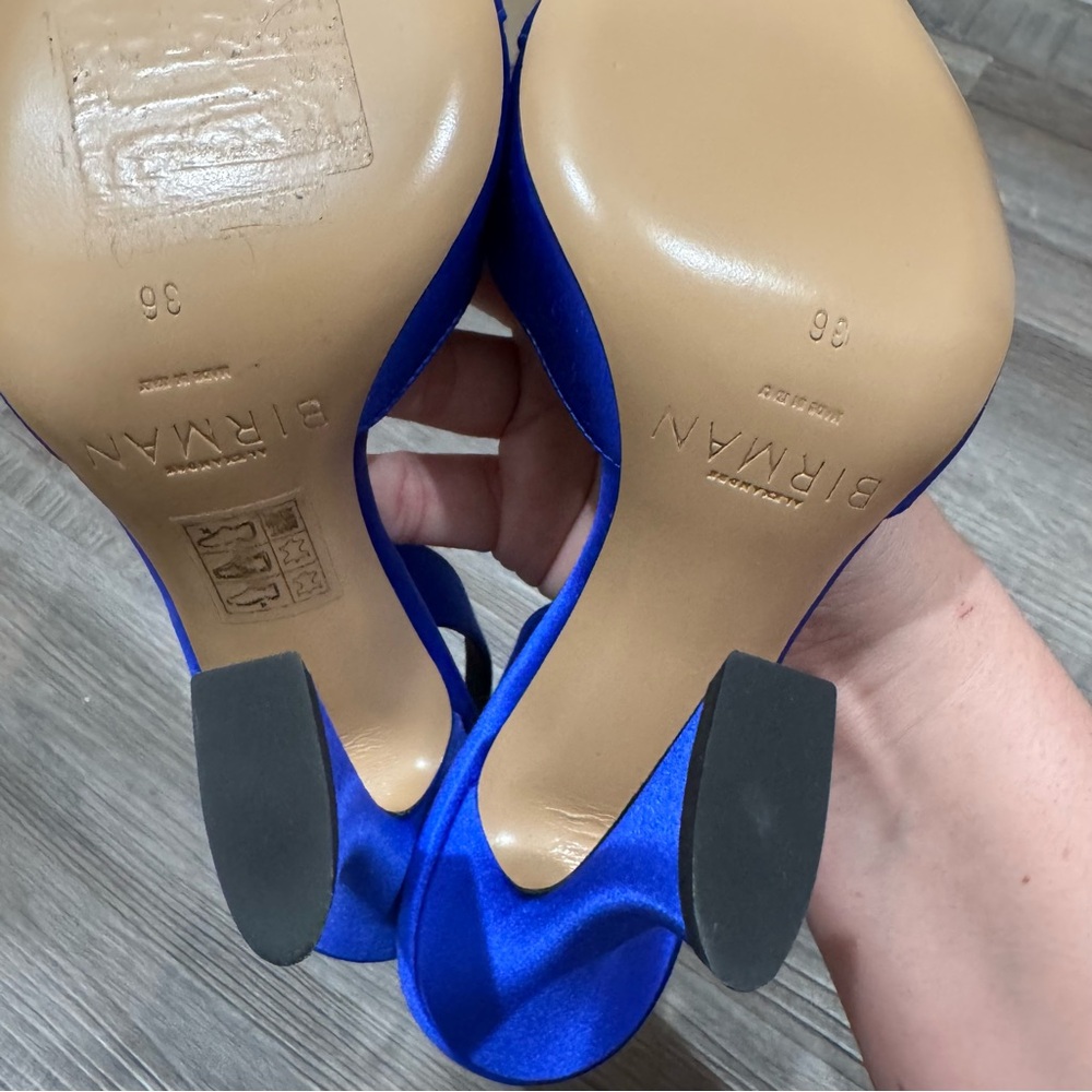 Alexandre Birman Clarita Satin Slip Slingback in Electric Blue - Picture 10 of 14